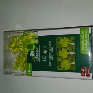 Saint Patricks Day LED Green Irish Shamrock String Lights Collection 3ft NIB